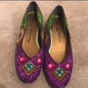 Beverly Feldman Bejeweled Shoes Sz10